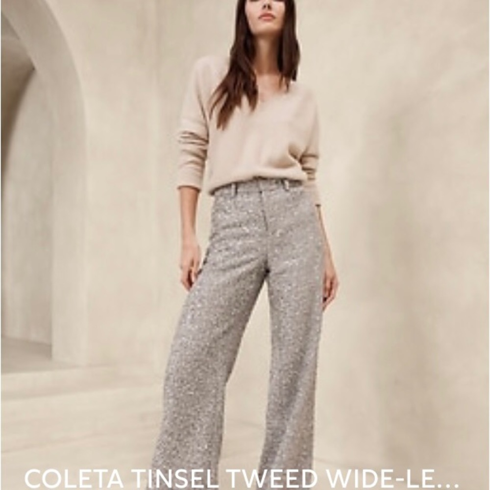 Colete wide leg tweed tinsel pants
